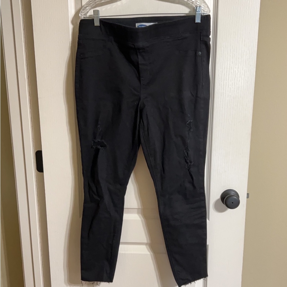 Black jeggings. Size 14